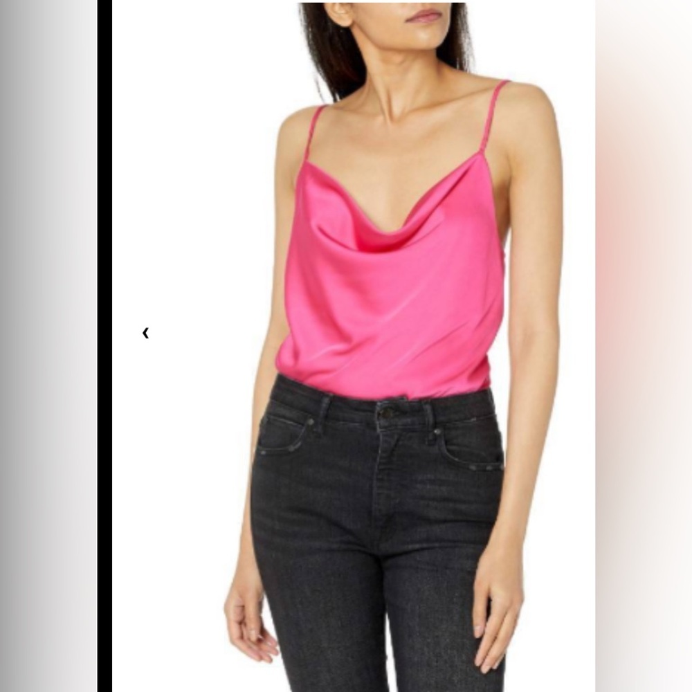 The Drop Women's Christy Cowl Neck Cami Silky Stretch Top, Hot Pink/ NWT
